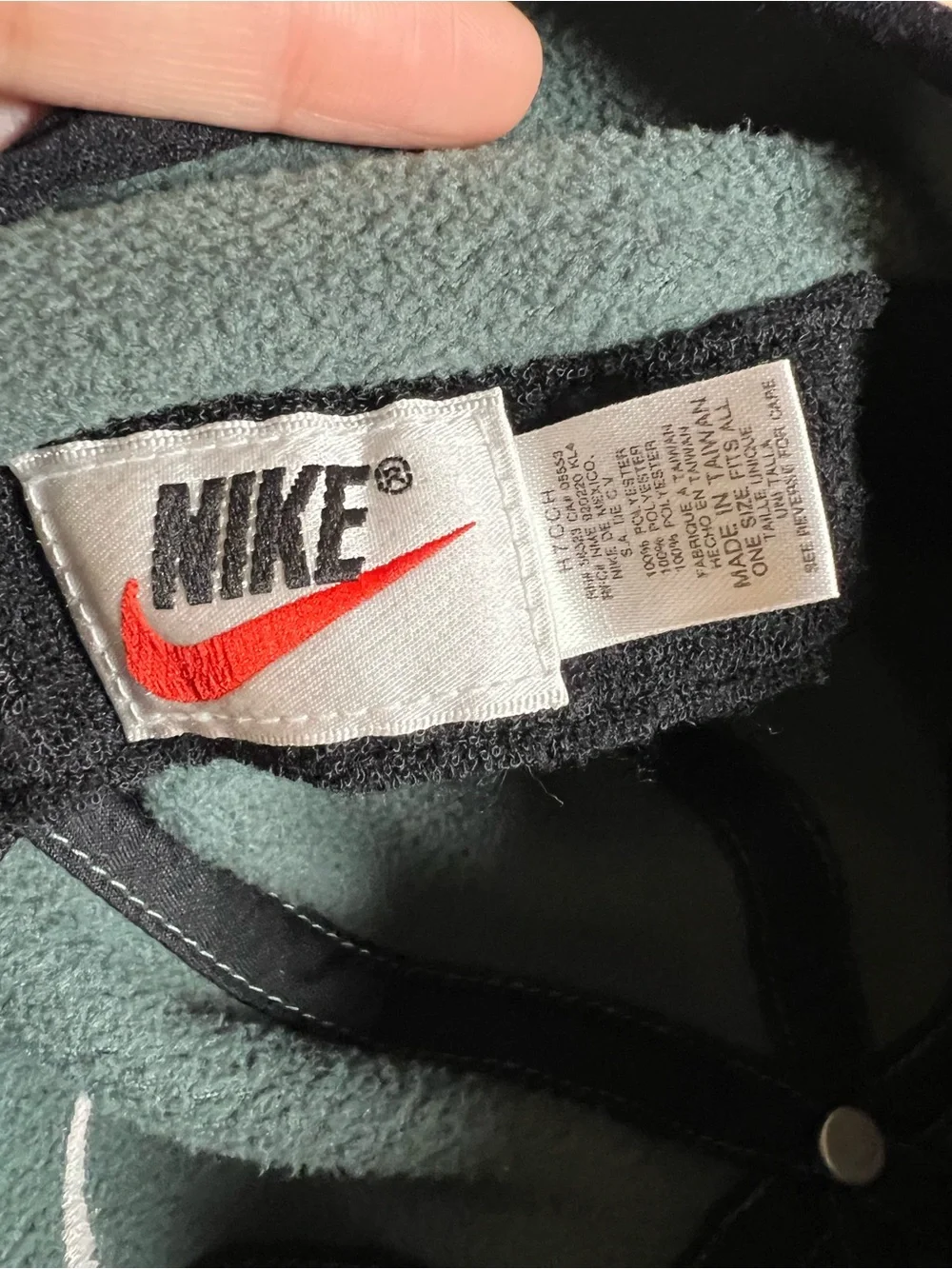 Vintage Nike Therma FIT Fleece Ear Flap Hat Cap Grey Swoosh Winter Y2K 90s